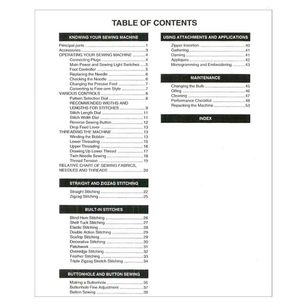 Babylock BL2160 Instruction Manual For Sale - Image 2
