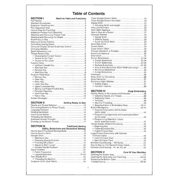 Elna 8006 EnVision Instruction Manual For Discount - Image 2