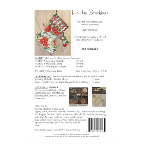 Aunties Two Patterns, Holiday Stockings Pattern For Discount - Image 2