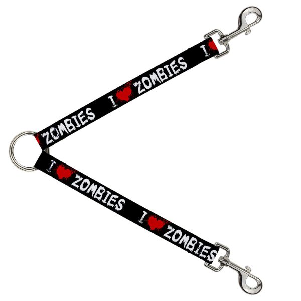 Dog Leash Splitter - I  Heart  ZOMBIES Bloody Splatter Black White Red Online