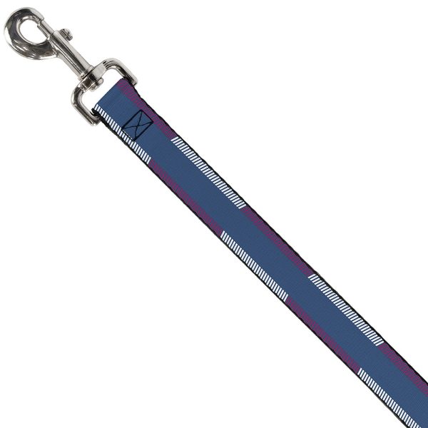 Dog Leash - Hash Mark Stripe Turquoise Fuchsia White Fashion - Image 2