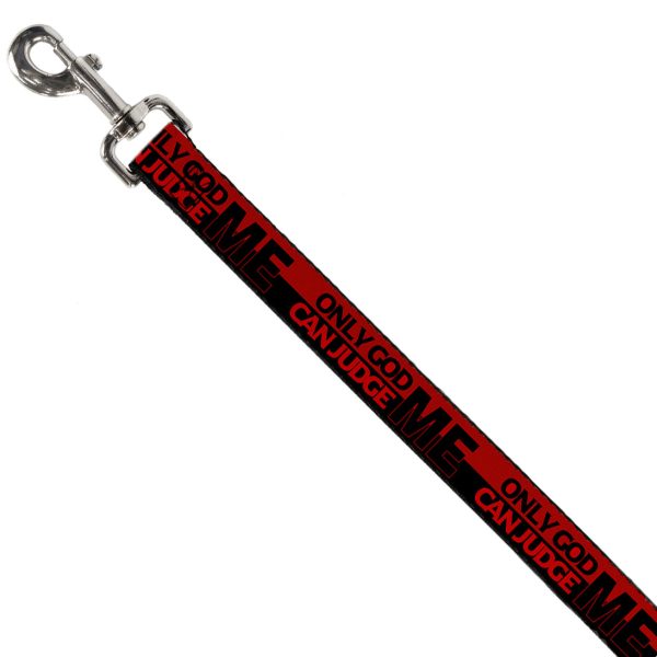 Dog Leash - ONLY GOD CAN JUDGE ME Stripe Red Black Red Online Sale - Image 2