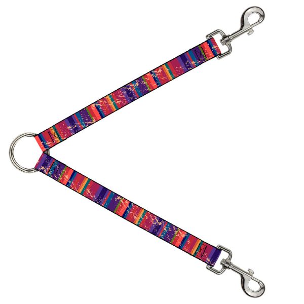 Dog Leash Splitter - Lines Weathered Reds Purples Online now