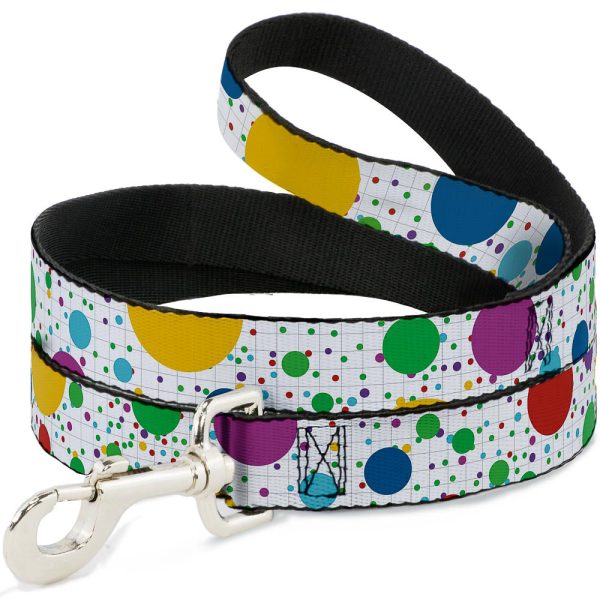 Dog Leash - Dots Grid3 White Gray Multi Color Fashion
