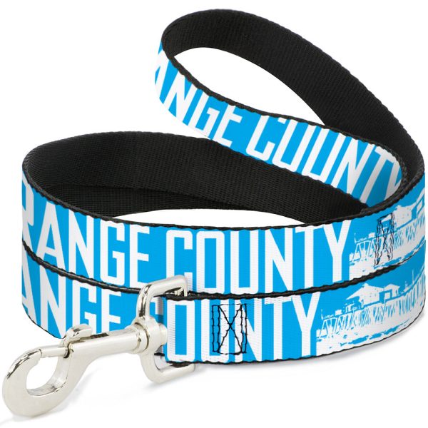 Dog Leash - ORANGE COUNTY Pier Scene Blue White Online Hot Sale
