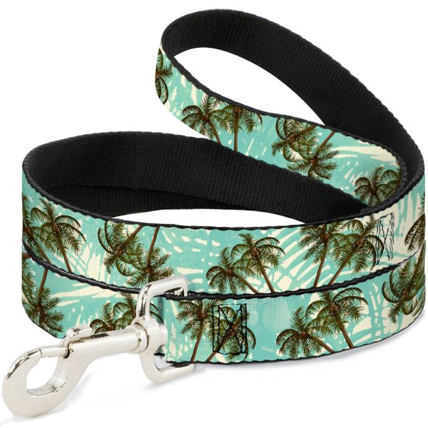Dog Leash - Palm Trees Swaying Tan Teal Hot on Sale