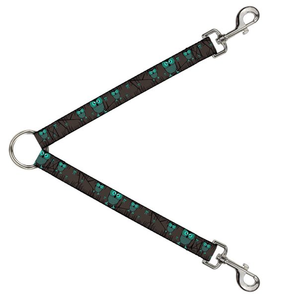Dog Leash Splitter - Owls in Trees Turquoise Cheap
