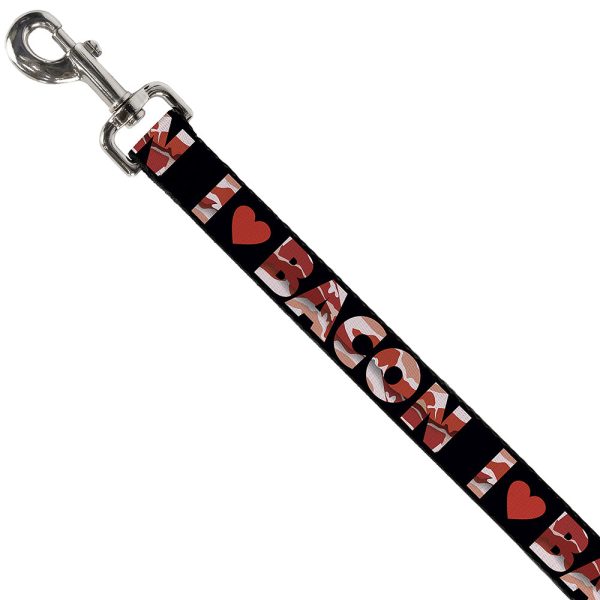 Dog Leash - I  Heart  BACON Black Bacon Online - Image 2