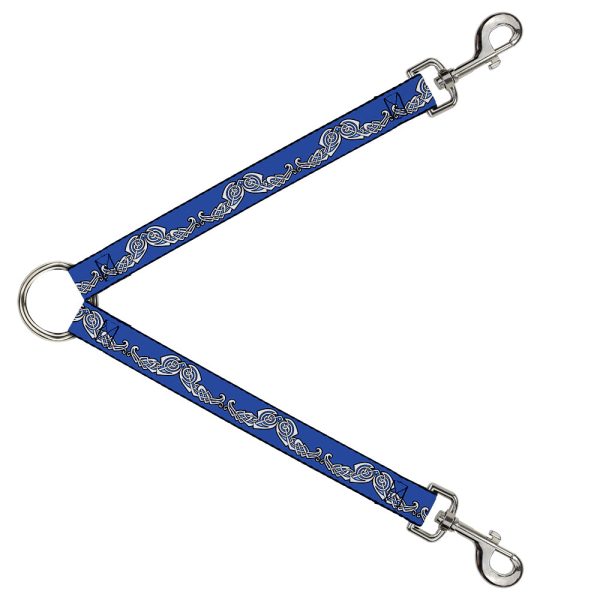 Dog Leash Splitter - Celtic Knot4 Blues Black White Hot on Sale