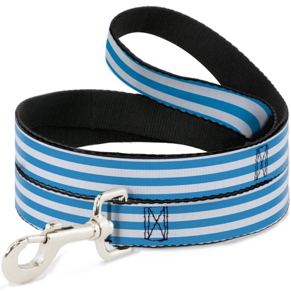 Dog Leash - Triple Stripe White Blue on Sale