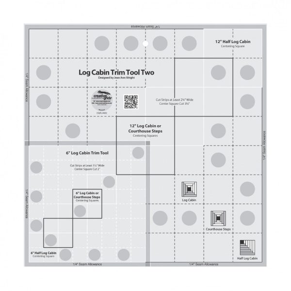 Log Cabin Trim Tool Two, 6in & 12in Blocks, Creative Grids Online now