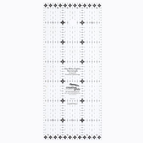 Itty-Bitty Eights Rectangle Ruler 3in x 7in, Creative Grids Fashion